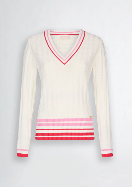 Maglia LIUJO bianca a righe colorate