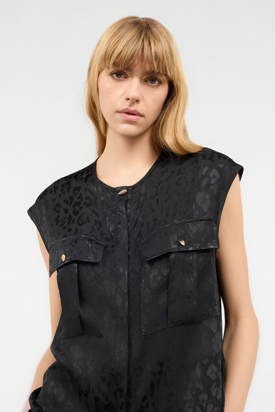 Top JUST CAVALLI smanicato Jaguar Skin