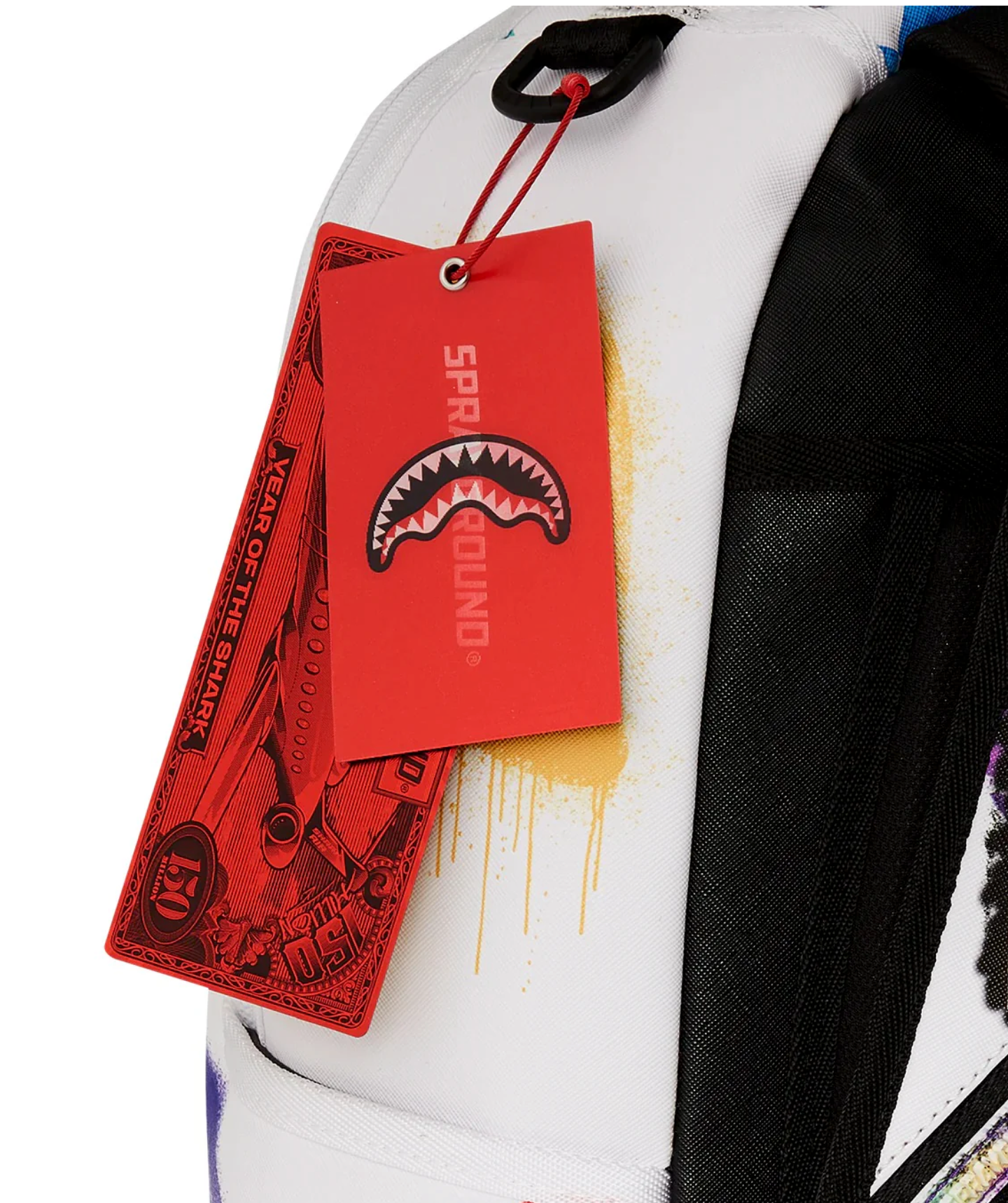 Zaino SPRAYGROUND SHARK CENTRAL STENCILS WHITE DLXSV BACKPACK