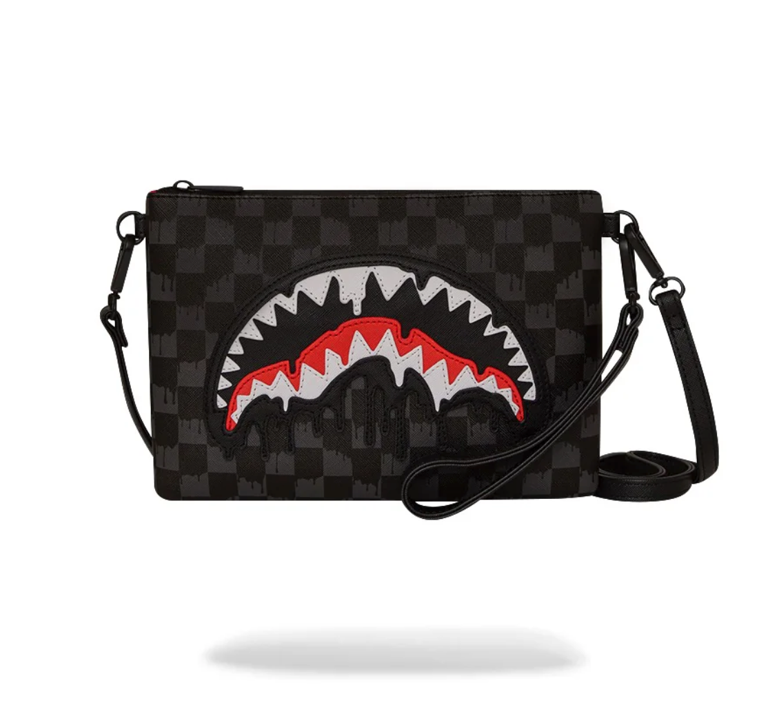 POCHETTE SPRAYGROUND DRIPPING SHARKS IN PARIS CROSSOVER CLUTCH