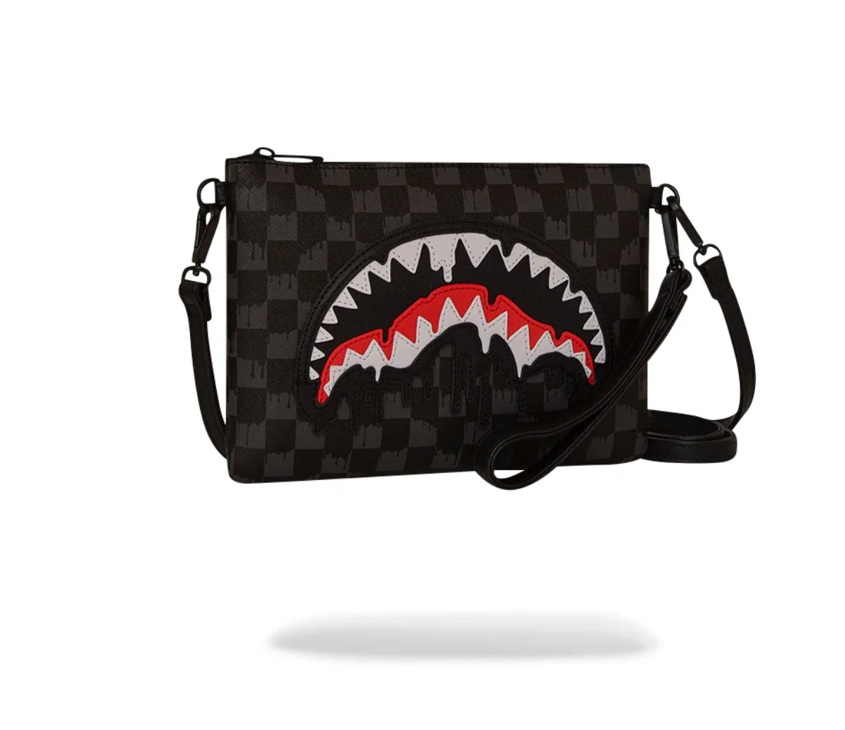 POCHETTE SPRAYGROUND DRIPPING SHARKS IN PARIS CROSSOVER CLUTCH