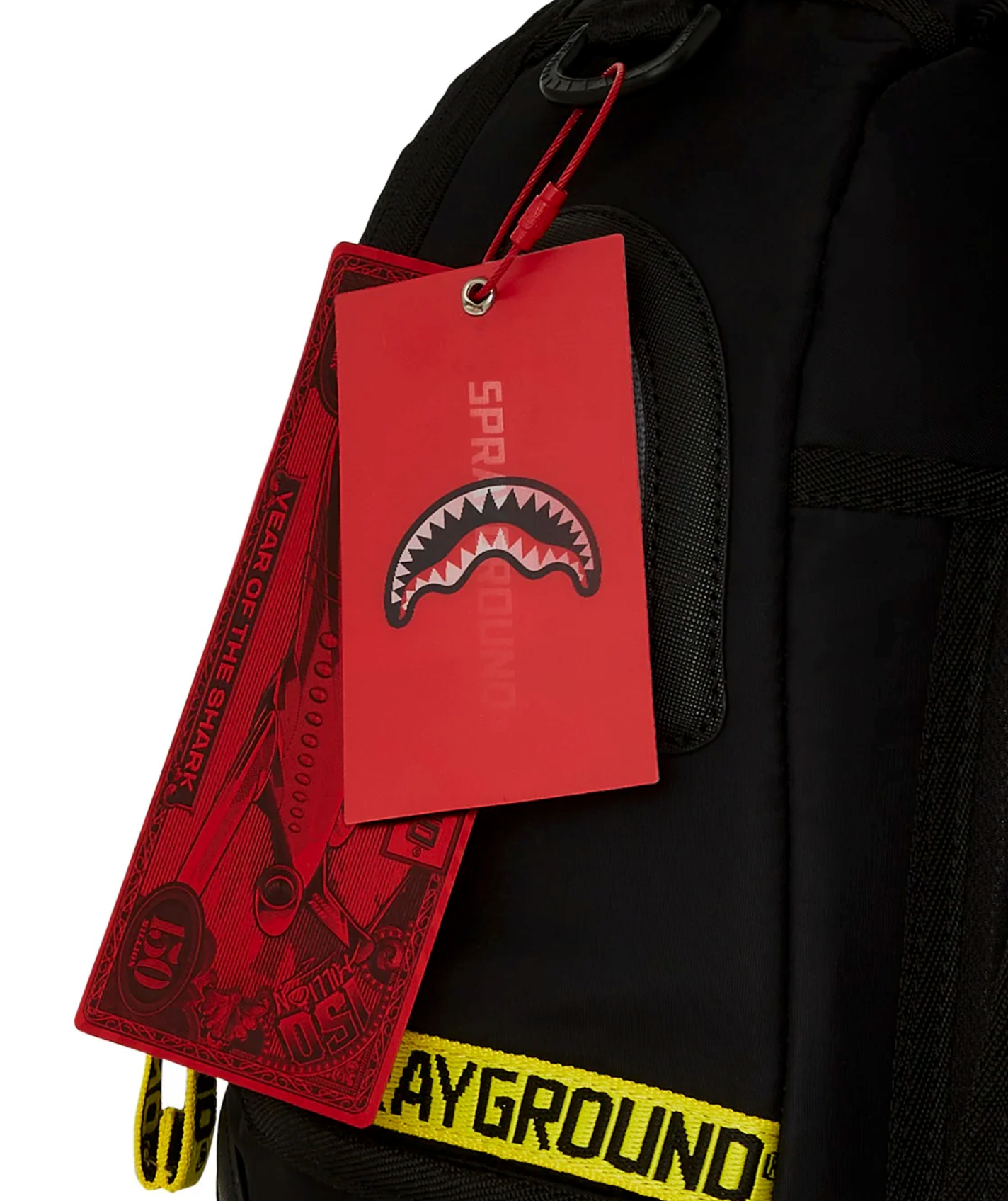 Zaino SPRAYGROUND SHARK CENTRAL YELLOW TAPE DLX SATIN BACKPACK