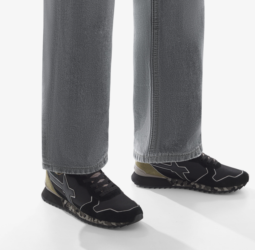 Sneaker W6YZ JET in tessuto tecnico e suede - nero-militare