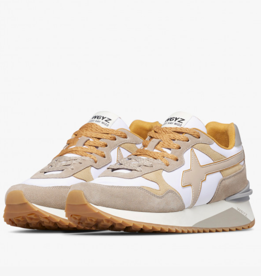Sneaker W6YZ YAK in tessuto tecnico e suede - tortora-bianco