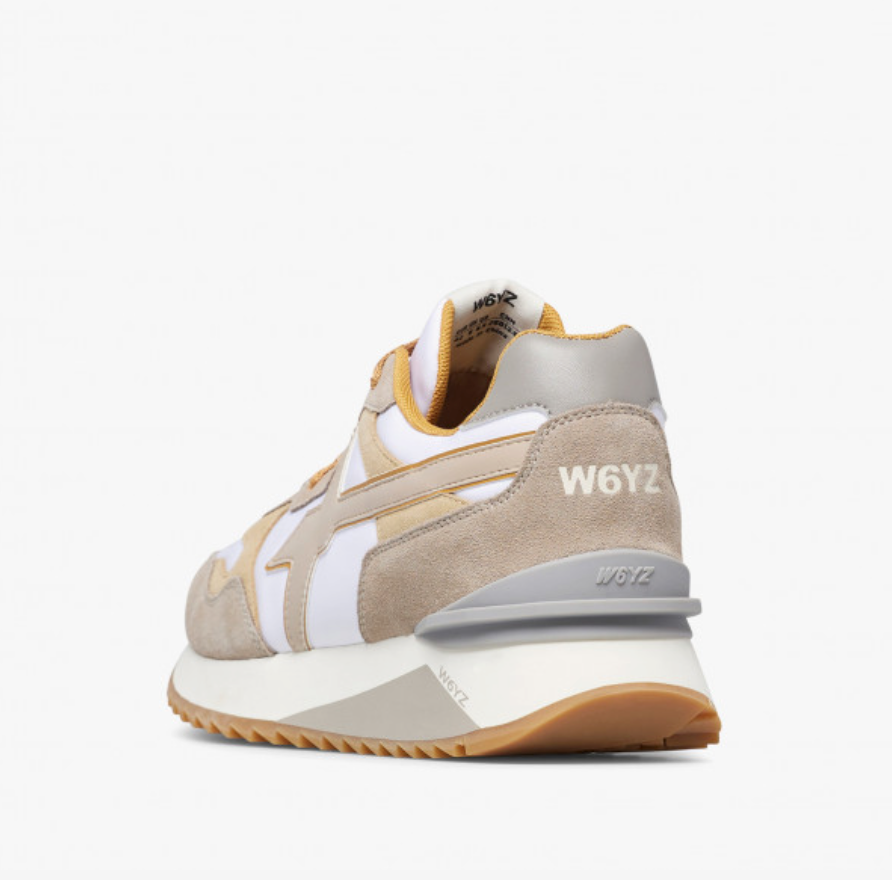Sneaker W6YZ YAK in tessuto tecnico e suede - tortora-bianco