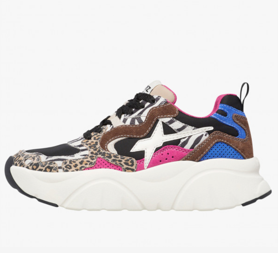 Sneaker W6YZ MIA in suede e tessuto tecnico - nero-marrone