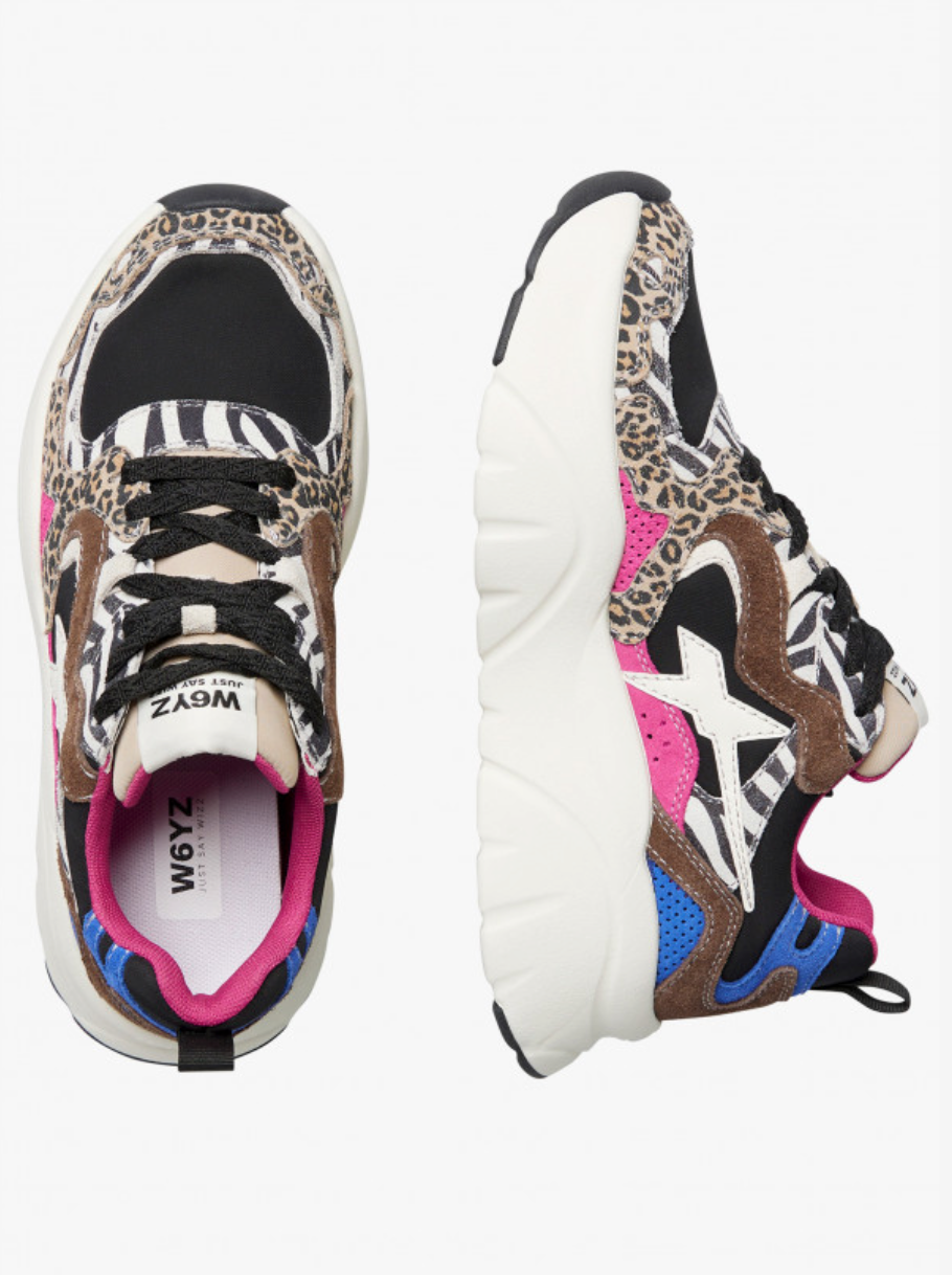 Sneaker W6YZ MIA in suede e tessuto tecnico - nero-marrone
