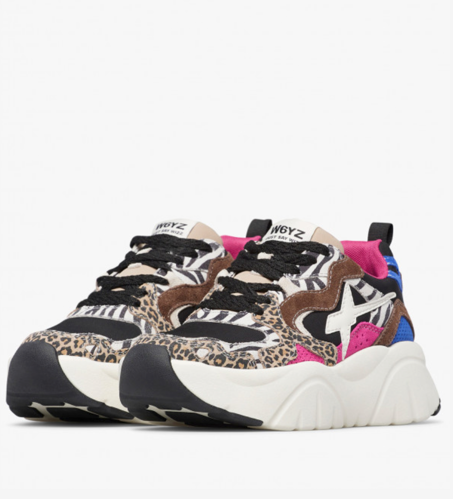Sneaker W6YZ MIA in suede e tessuto tecnico - nero-marrone