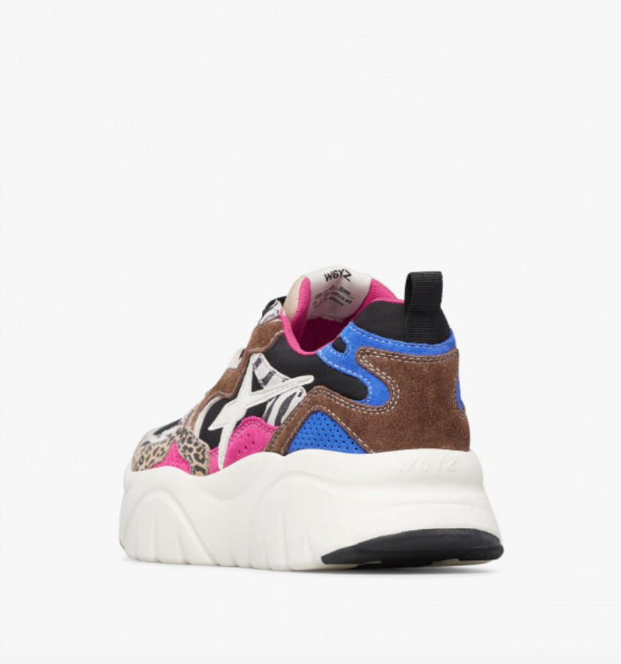 Sneaker W6YZ MIA in suede e tessuto tecnico - nero-marrone