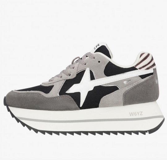 Sneaker W6YZ DEVA in tessuto tecnico e suede - antracite-nero