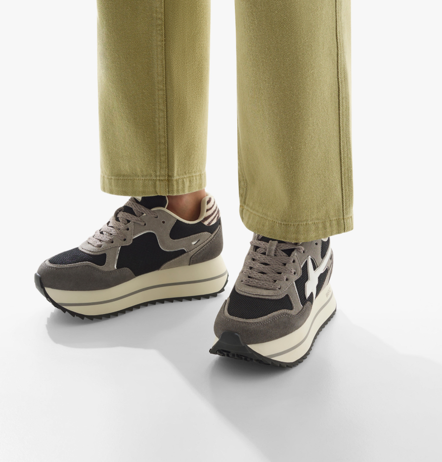 Sneaker W6YZ DEVA in tessuto tecnico e suede - antracite-nero