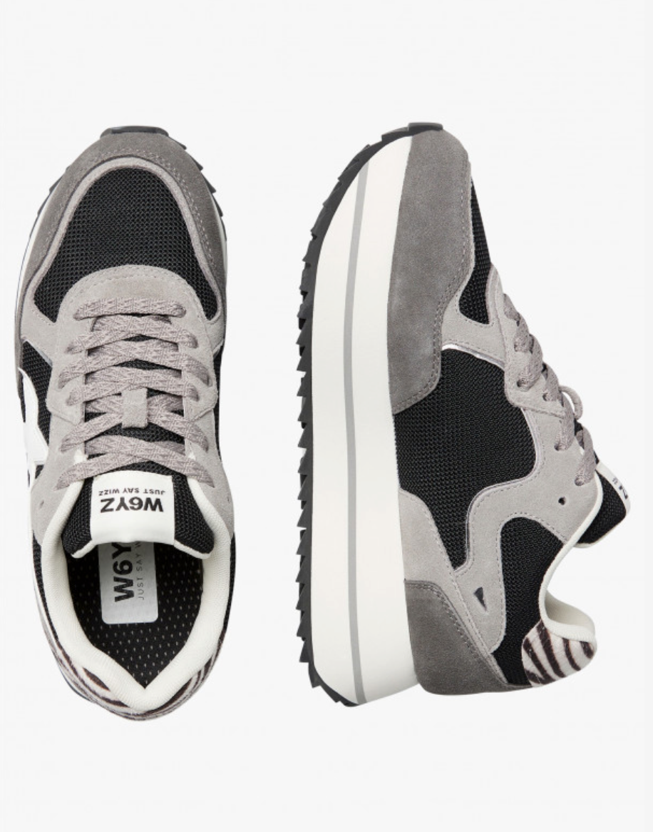 Sneaker W6YZ DEVA in tessuto tecnico e suede - antracite-nero