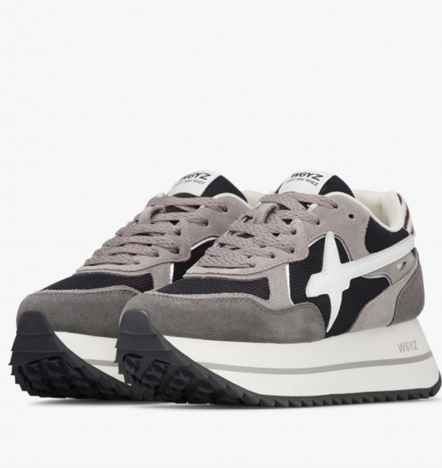 Sneaker W6YZ DEVA in tessuto tecnico e suede - antracite-nero