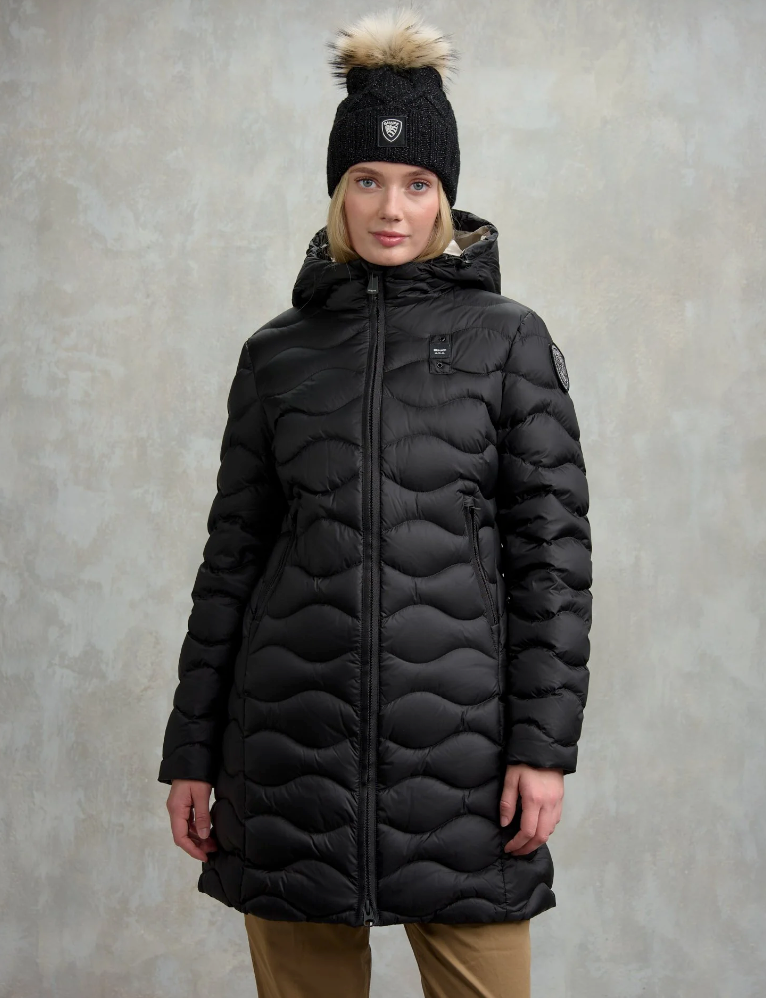 PIUMINO LUNGO BLAUER USA AD ONDE LYNE