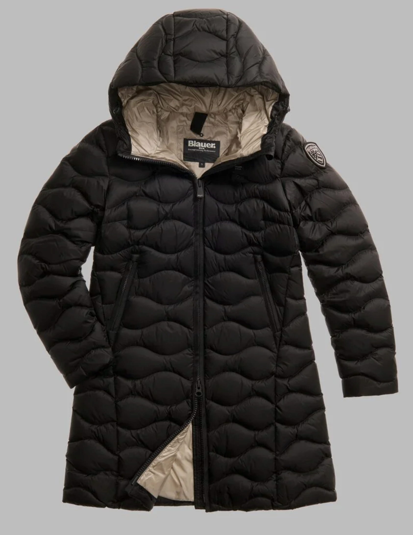 PIUMINO LUNGO BLAUER USA AD ONDE LYNE