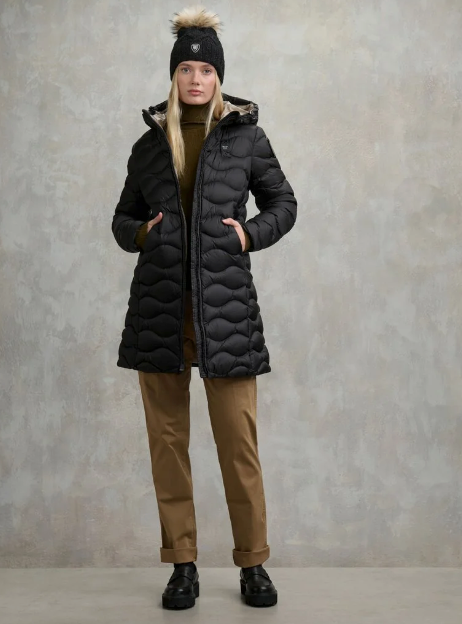 PIUMINO LUNGO BLAUER USA AD ONDE LYNE