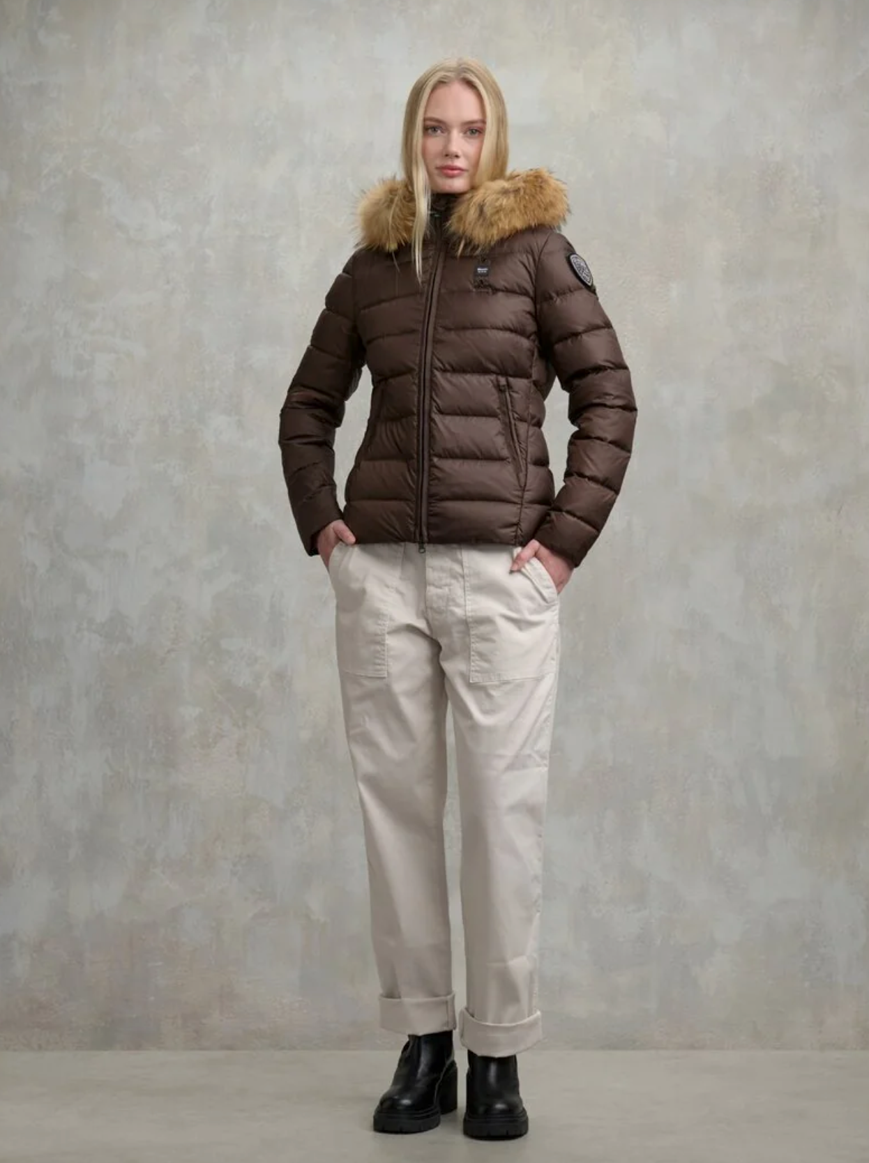 PIUMINO BLAUER USA A RIGHE ARCADIA