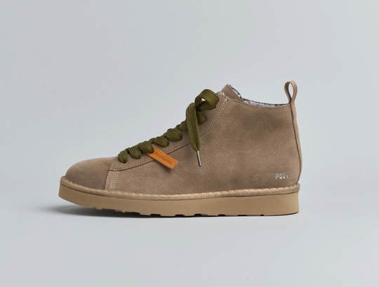 POLACCHINO PANCHIC N CAMOSCIO FODERATO IN FAUX FUR NOCE-MILITARE