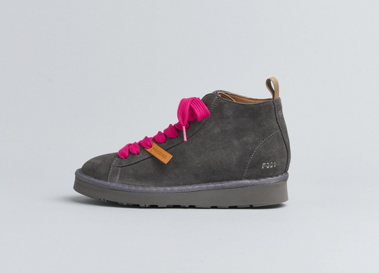 POLACCHINO PANCHIC IN CAMOSCIO FODERATO IN MICROFIBRA ANTRACITE-FUCSIA