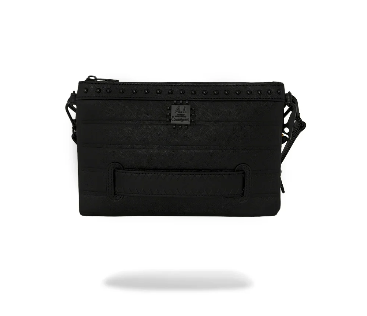 POCHETTE SPRAYGROUND AI WONDERLAND GOLD AND BLACK CROSSOVER CLUTCH (Copia)