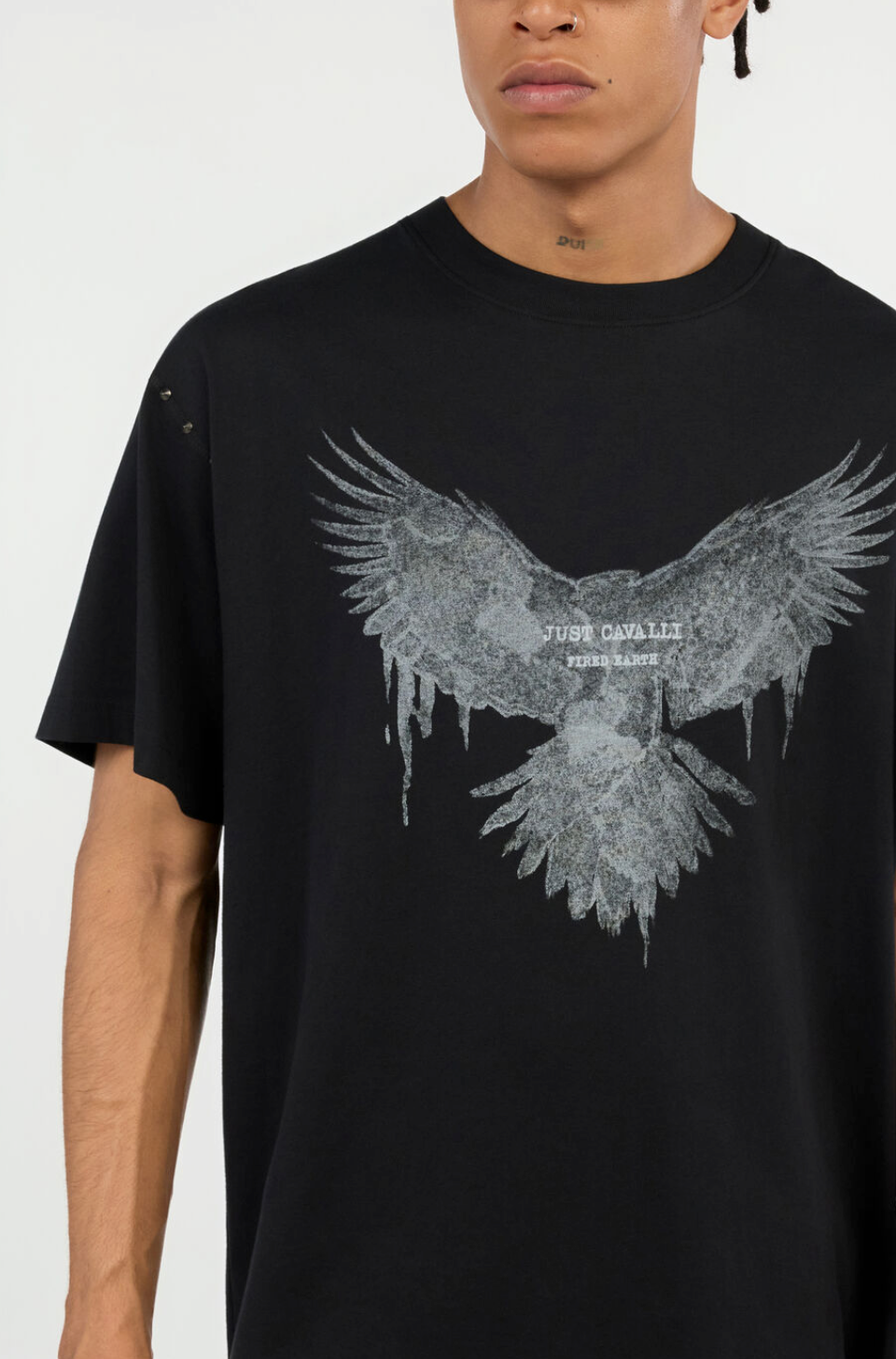 T-shirt JUST CAVALLI Stampa Aquila e Borchie