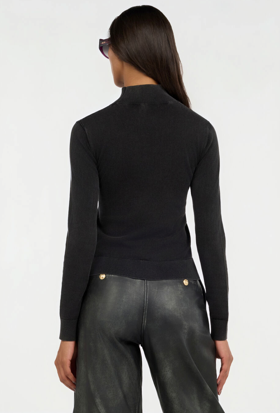 Maglione JUST CAVALLI A Collo Alto Nero Con Logo In Rilievo