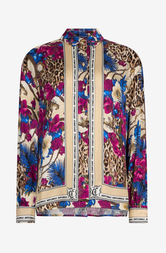 Camicia JUST CAVALLI Stampa Flower Leopard
