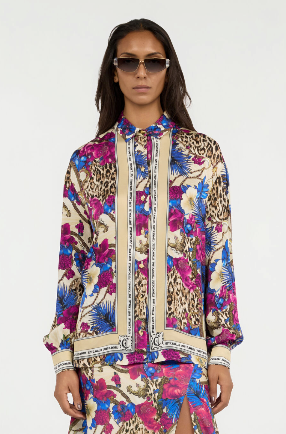 Camicia JUST CAVALLI Stampa Flower Leopard
