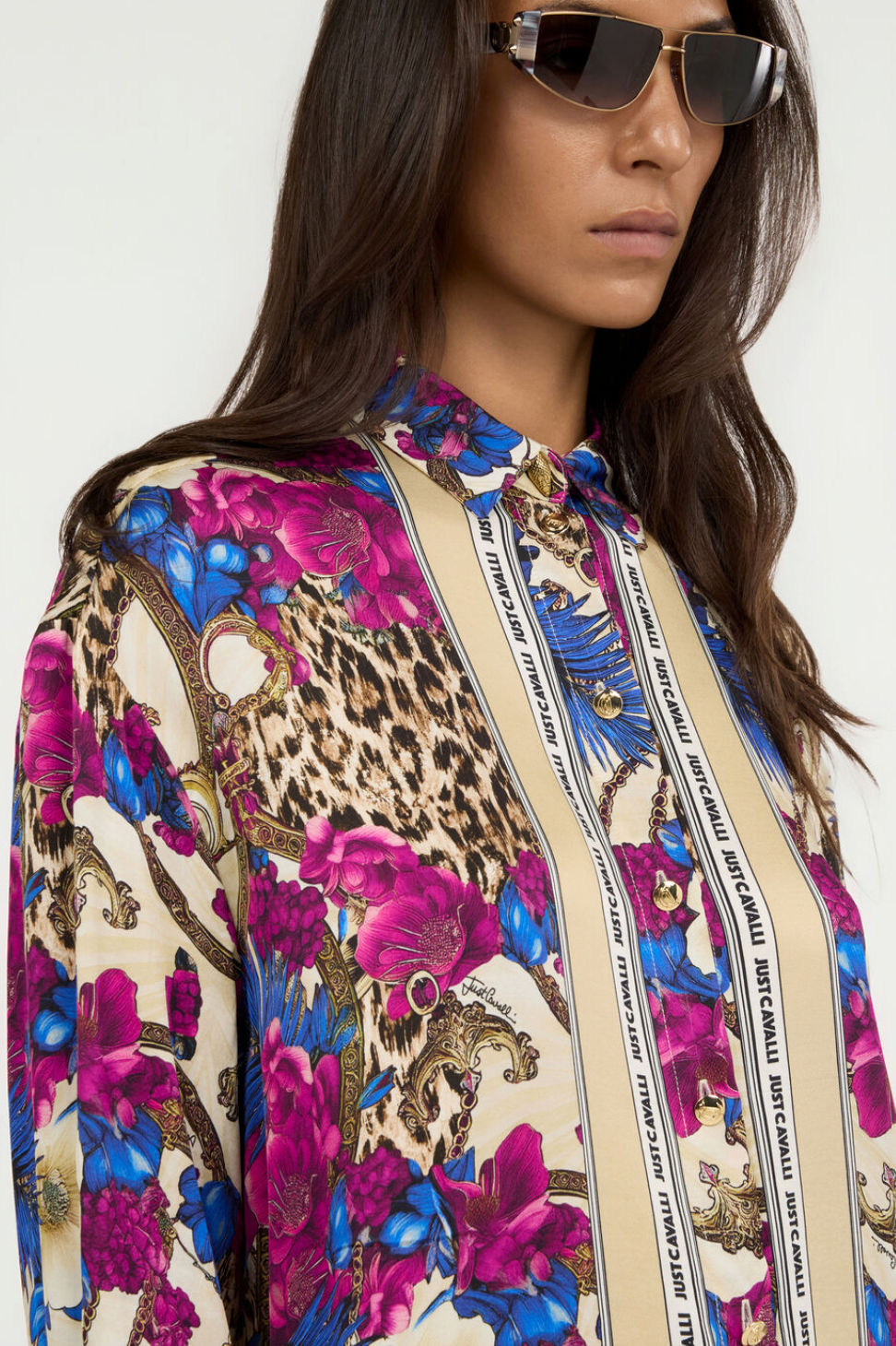 Camicia JUST CAVALLI Stampa Flower Leopard
