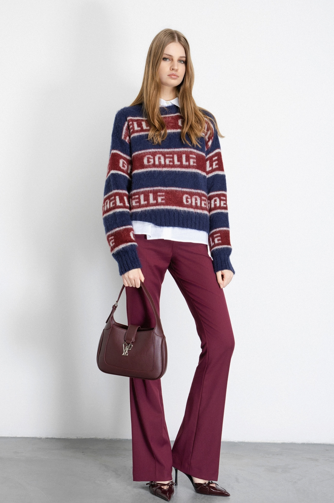 Pantalone GAELLE PARIS A Zampetta Con Morsetti Sui Fianchi