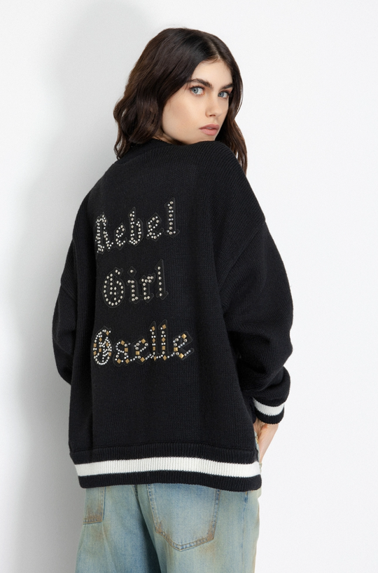 Cardigan GAELLE PARIS In Maglia Con Applicazioni Sul Retro