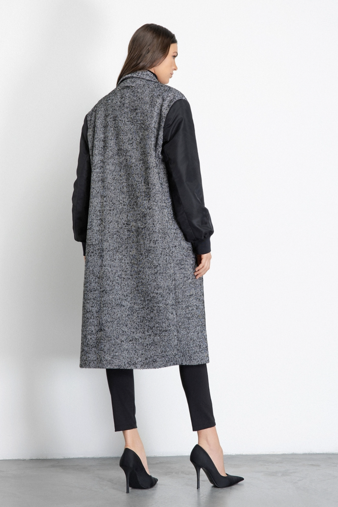 Cappotto GAELLE PARIS Over Lungo In Panno E Maniche In Nylon