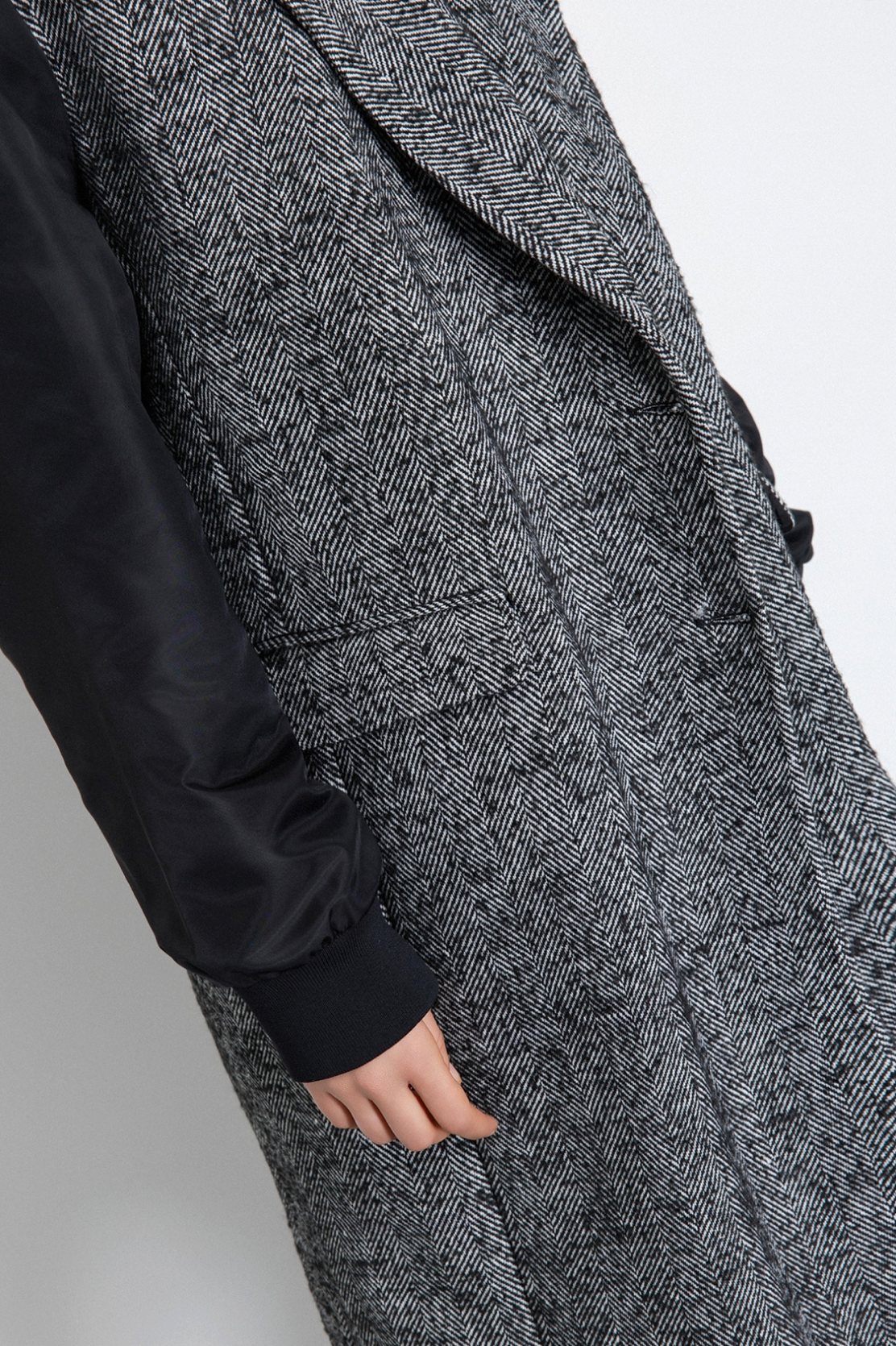 Cappotto GAELLE PARIS Over Lungo In Panno E Maniche In Nylon