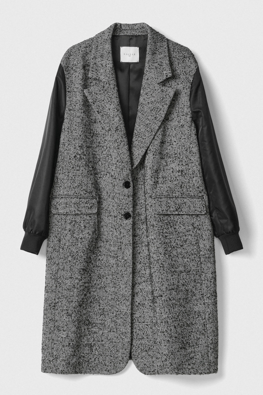 Cappotto GAELLE PARIS Over Lungo In Panno E Maniche In Nylon