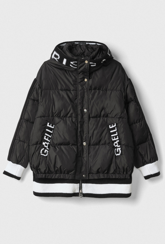 Piumino GAELLE PARIS Manica Lunga Con Cappuccio Con Inserti In Maglieria