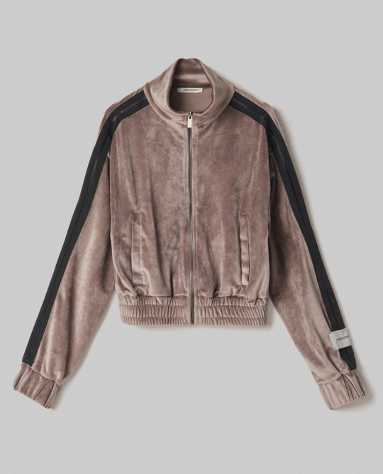 Felpa HINNOMINATE Full Zip In Ciniglia Con Banda In Lurex