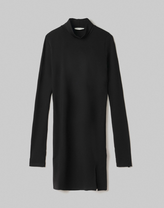 Abito HINNOMINATE Corto In Punto Milano A Lupetto Con Spacco E Buco Al Pollice