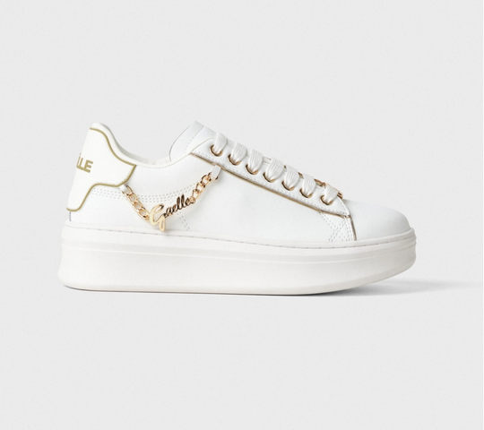 Sneakers GAELLE PARIS Addict In Action Leather Con Logo Su Catena Laterale