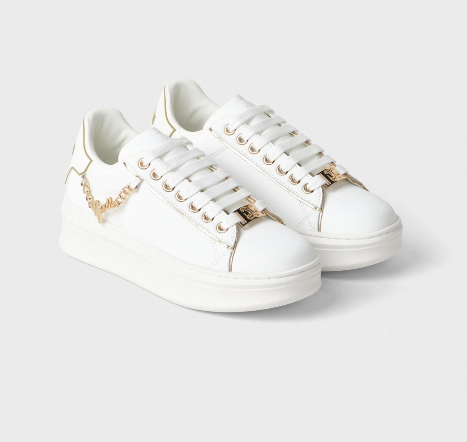 Sneakers GAELLE PARIS Addict In Action Leather Con Logo Su Catena Laterale