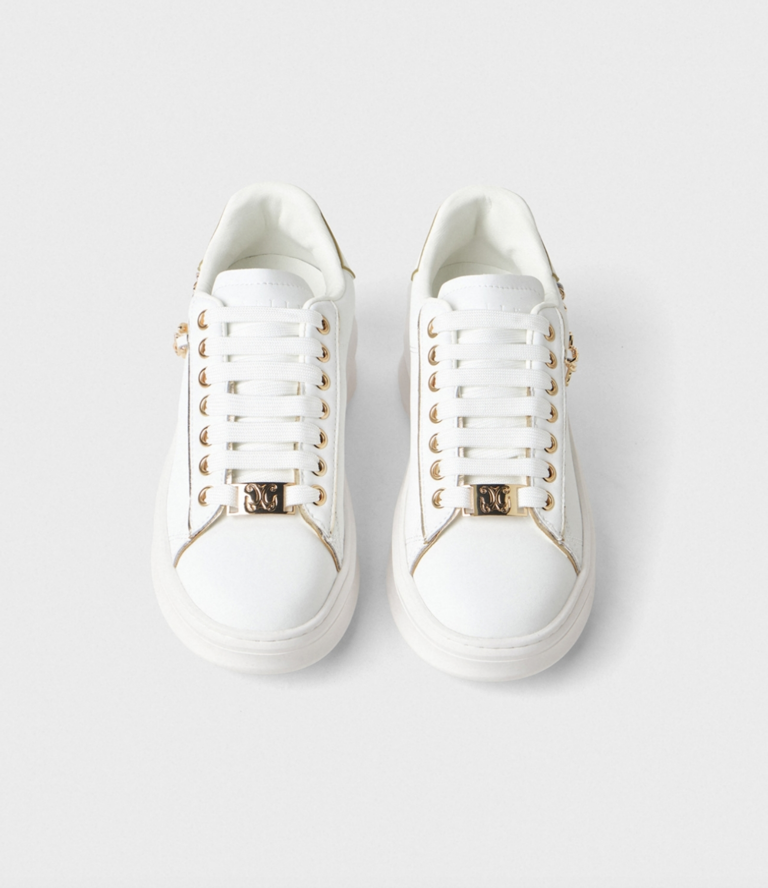 Sneakers GAELLE PARIS Addict In Action Leather Con Logo Su Catena Laterale