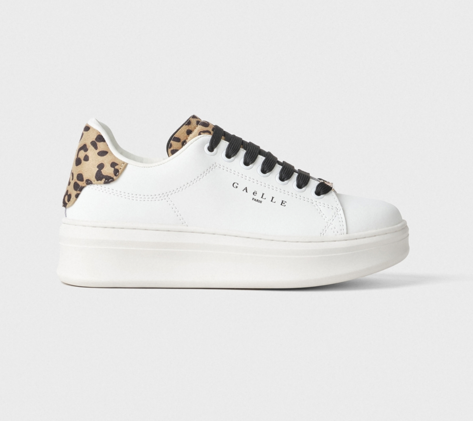 Sneakers GAELLE PARIS Addict In Action Leather Inserti Animalier E Passalaccio In Strass