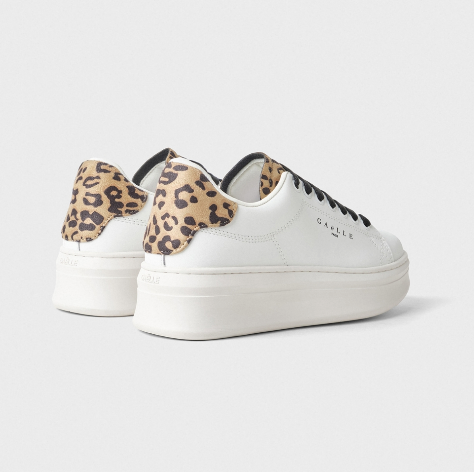 Sneakers GAELLE PARIS Addict In Action Leather Inserti Animalier E Passalaccio In Strass