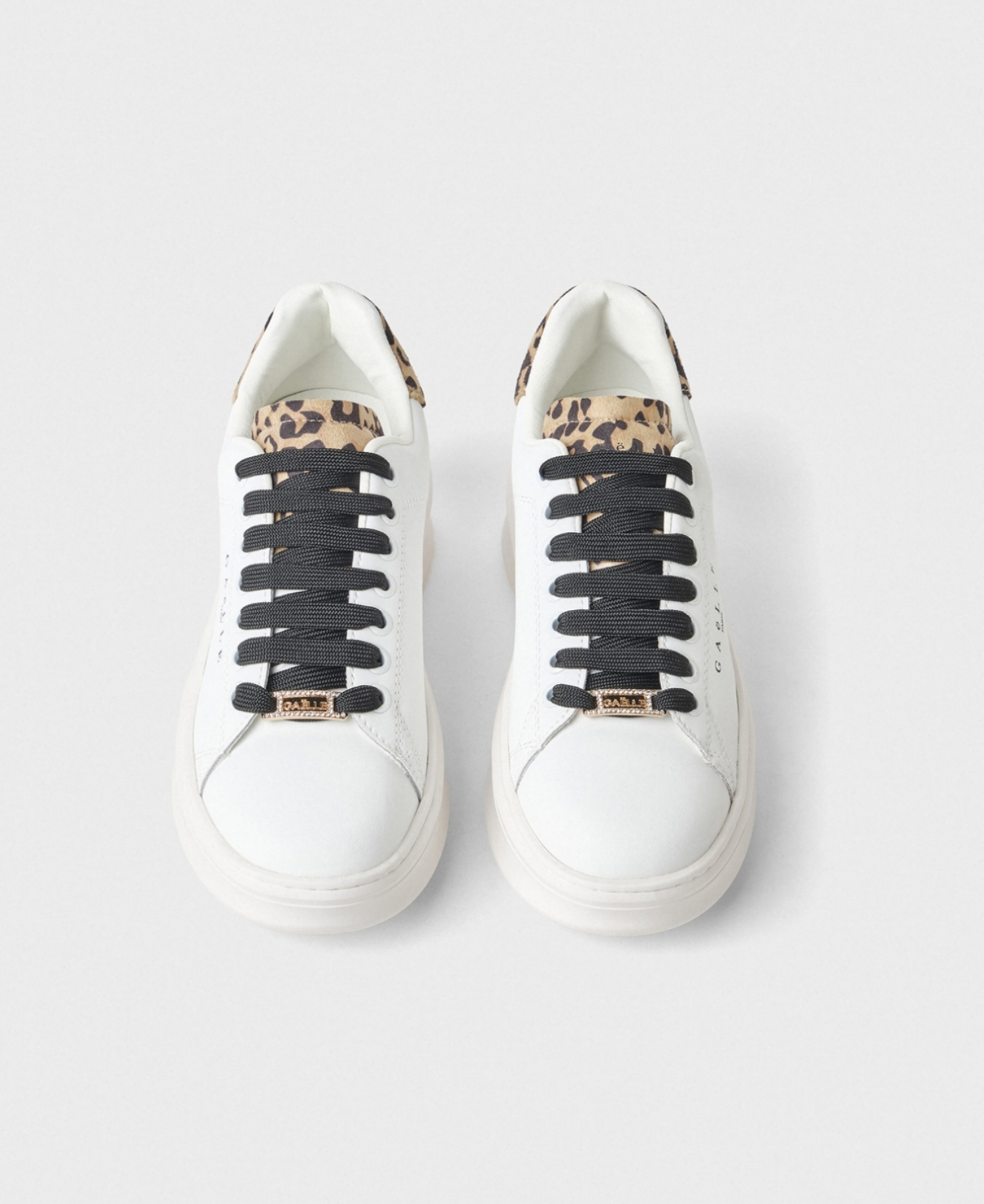 Sneakers GAELLE PARIS Addict In Action Leather Inserti Animalier E Passalaccio In Strass