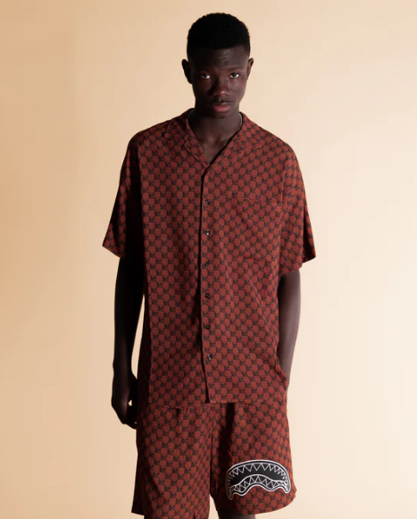 CAMICIA MANICA CORTA SPRAYGROUND HAWAIIAN SHIRT SKULL CHECKERED