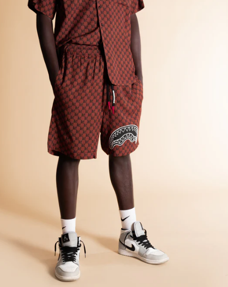 BERMUDA SPRAYGROUND SHORTS SKULL CHECKERD